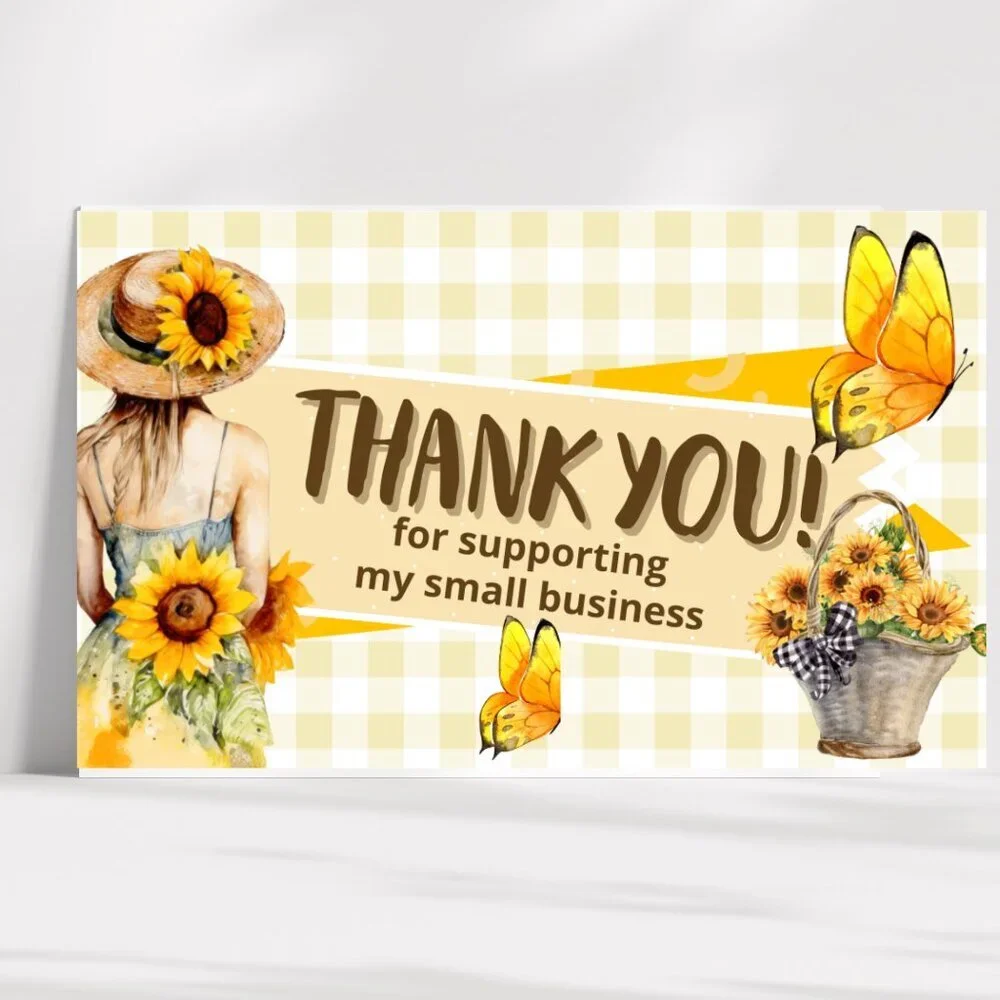 60 Thank you cards & 60 Stickers
